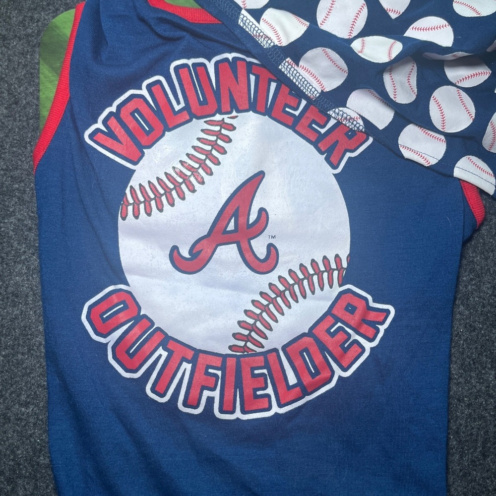 Pets First MLB Atlanta Braves Pet Tank & Bandana Set Large Blue New Baseball - Picture 2 of 6
